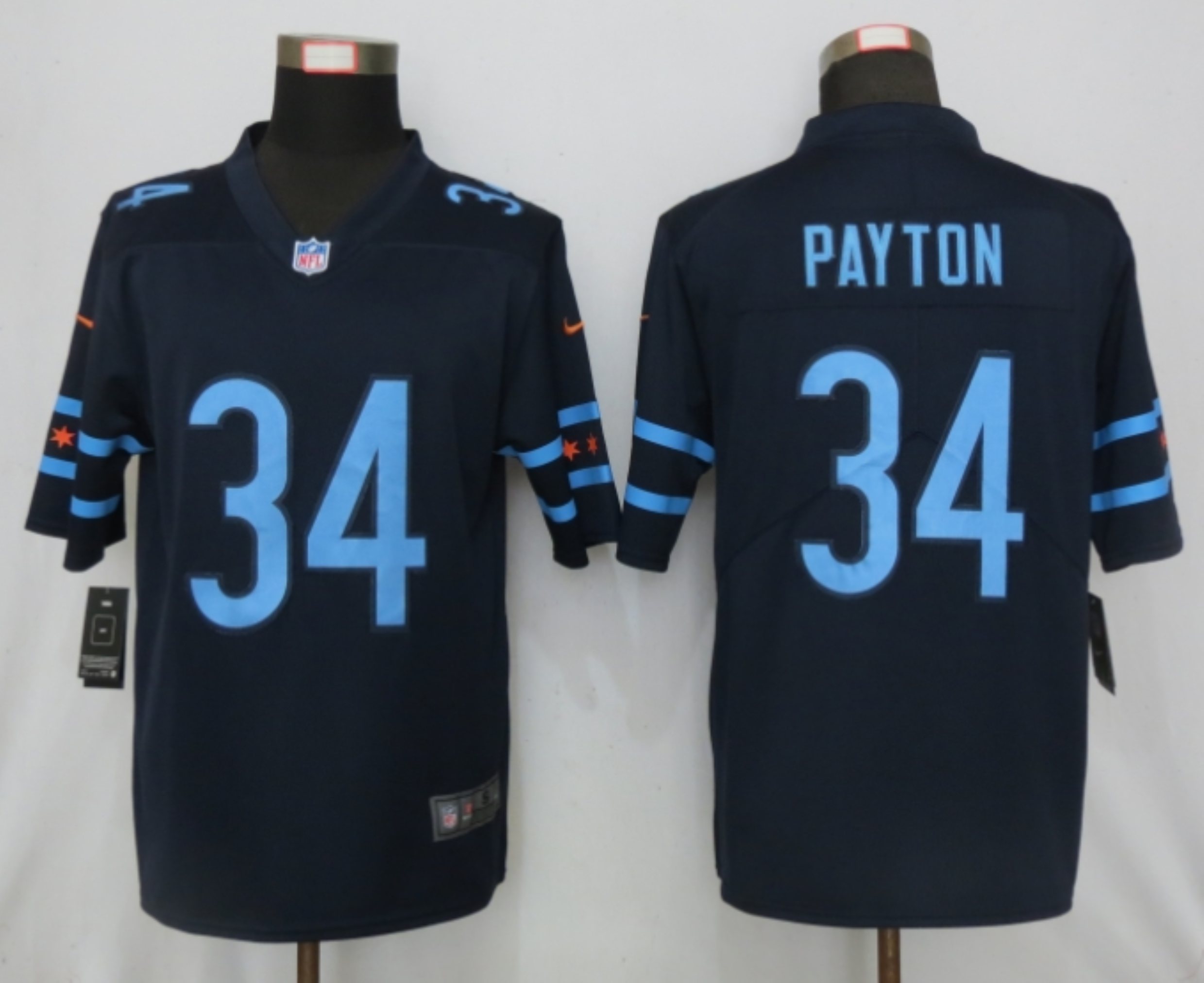 2019 Nike Men Chicago Bears #34 Payton Mack Navy Vapor Limited City Edition NFL Jersey